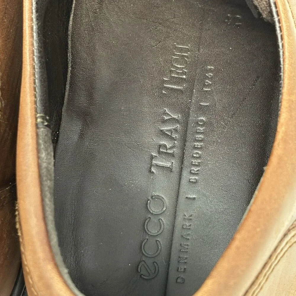 ECCO Mens Tray Tech Oxford Dress Shoes EU 42 Chestnut US 8.5M Lace Up Clean